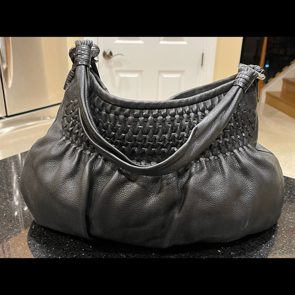 BRIGHTON Black Leather PIA Shoulder Bag - Picture 5 of 12